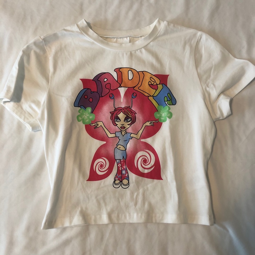 y2k graphic fairy baby tee